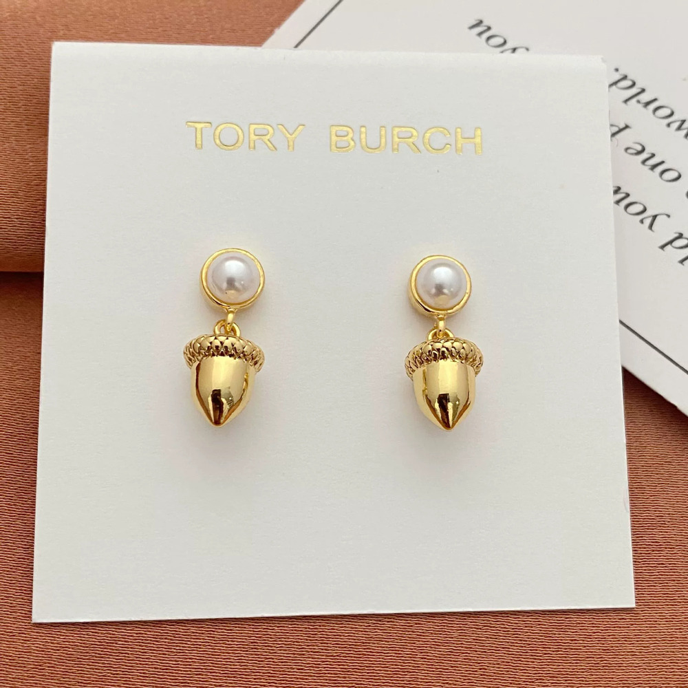 Tory Burch Metal Pinecone Drop Earrings